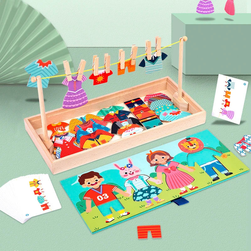 Montessori-Spielzeug für die Früherziehung, lustiges Anziehpuzzle und Lernspielzeug