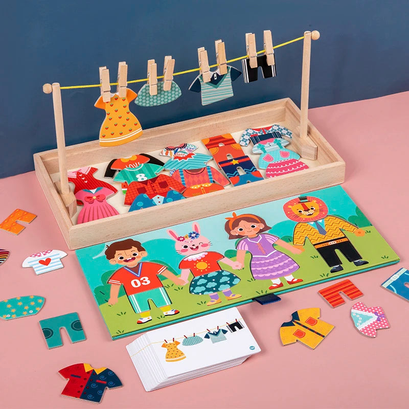 Montessori-Spielzeug für die Früherziehung, lustiges Anziehpuzzle und Lernspielzeug