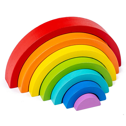 Montessori Stapelspielzeug – Holz Regenbogen