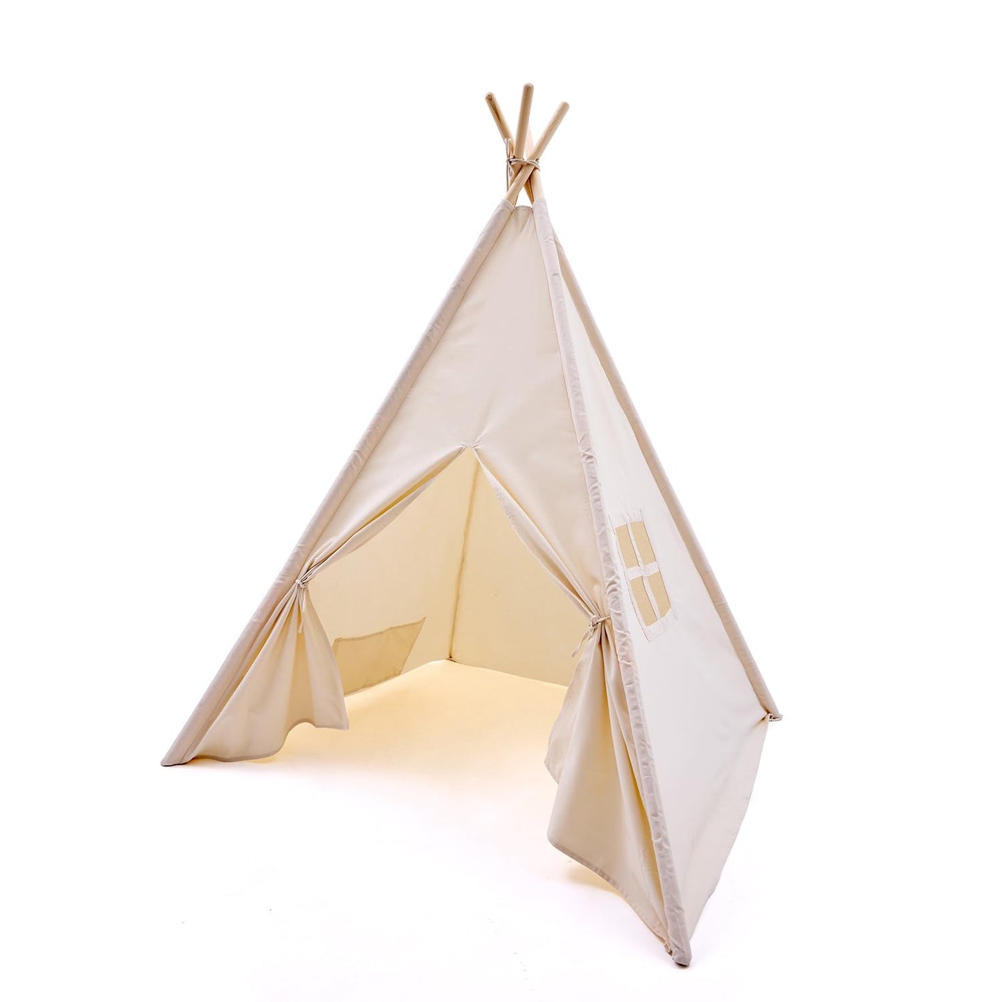 Montessori Spielzelt für Kinder mit Sternenlichtern und Fenstern – Faltbares Teepee Zelt für das Kinderzimmer