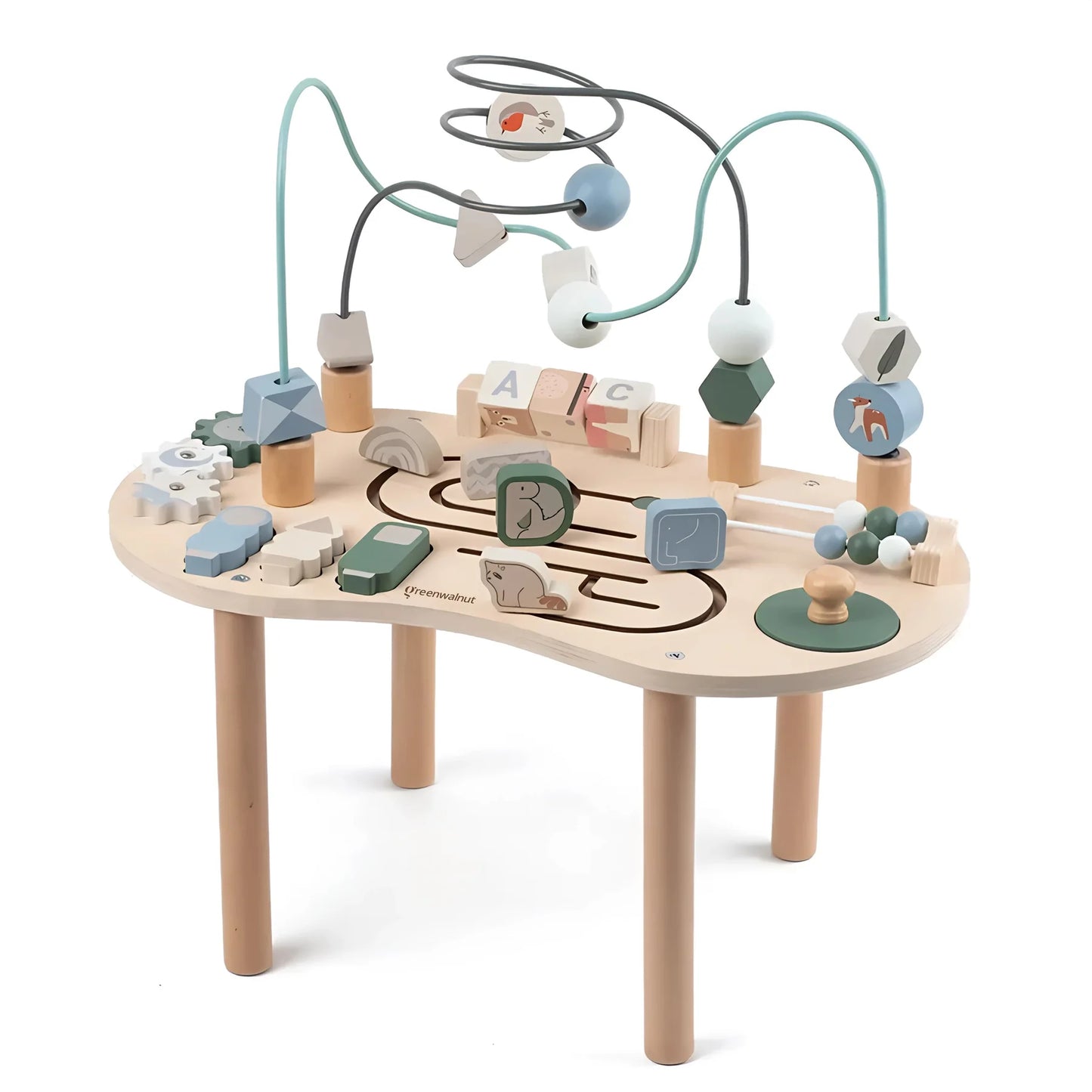 Montessori Aktivitätstisch aus Holz | Busy Board & Lerntisch für Kinder