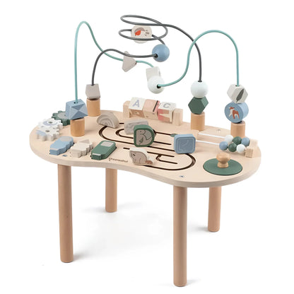 Montessori Aktivitätstisch aus Holz | Busy Board & Lerntisch für Kinder