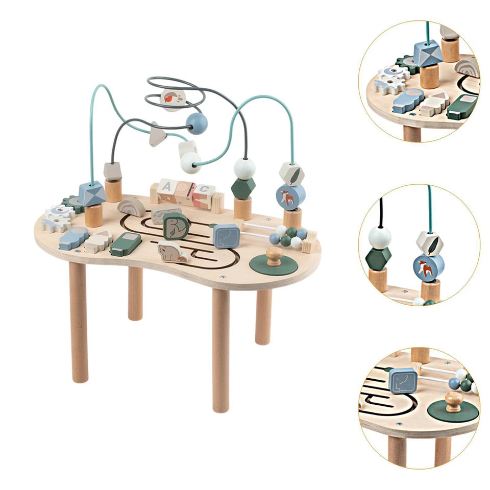 Montessori Aktivitätstisch aus Holz | Busy Board & Lerntisch für Kinder
