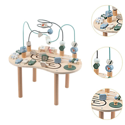 Montessori Aktivitätstisch aus Holz | Busy Board & Lerntisch für Kinder
