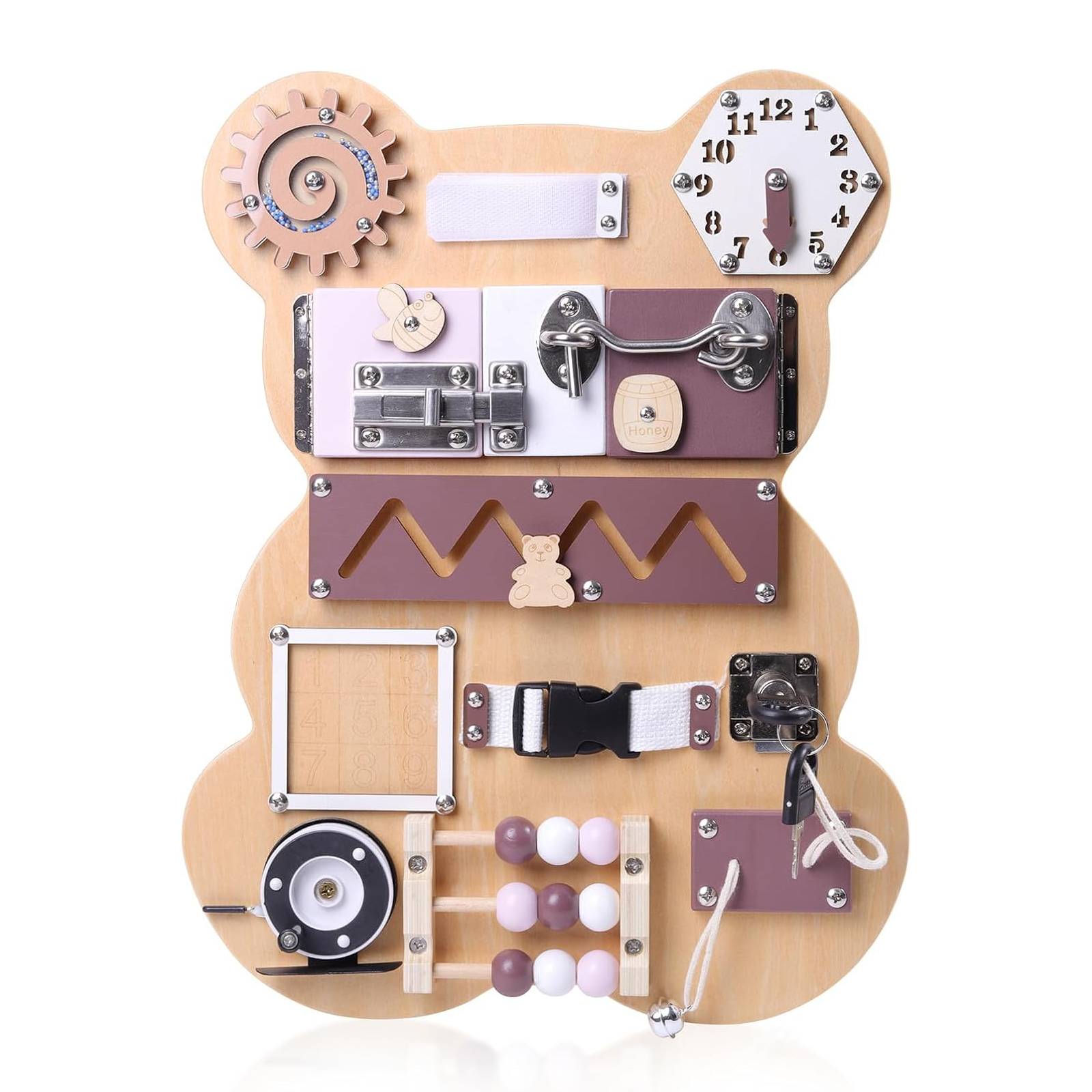 Lion's Collection® Busy Board Montessori In Tedesco - Activity Board Da 10 Pagine Per Bambini 2-3 Anni, Giocattolo Motorio E Sensoriale Con Tema Spaziale, Regalo Personalizzabile