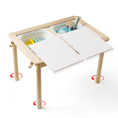 Mesa de juego de madera Montessori: mesa de juego infantil multifuncional