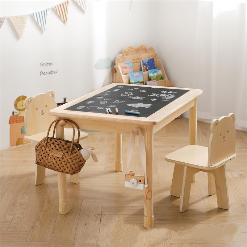 Mesa de juego de madera Montessori: mesa de juego infantil multifuncional