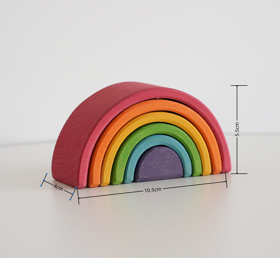 Jouet empilable Montessori – Arc-en-ciel en bois