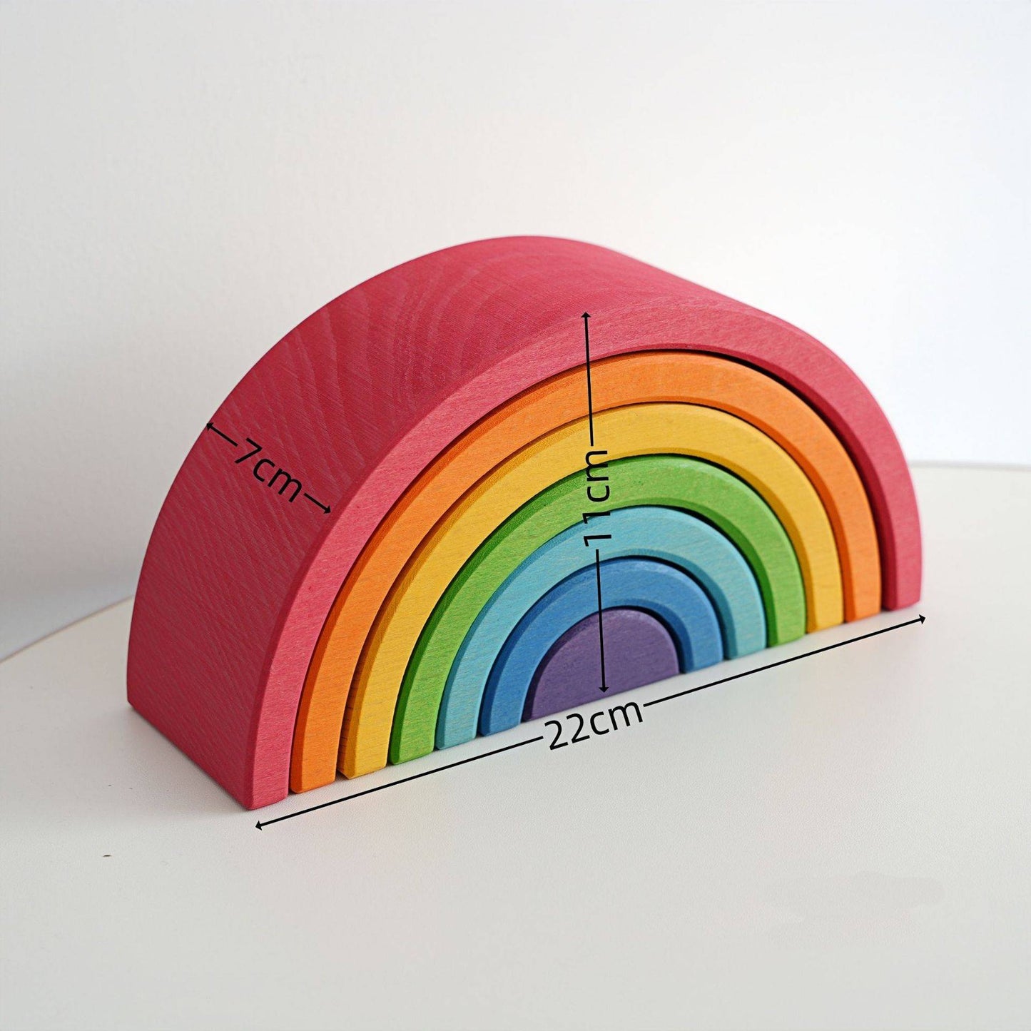 Jouet empilable Montessori – Arc-en-ciel en bois