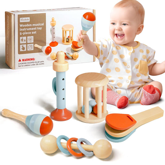 Montessori Musical Instruments Wooden Set (5-piece) – Sensory