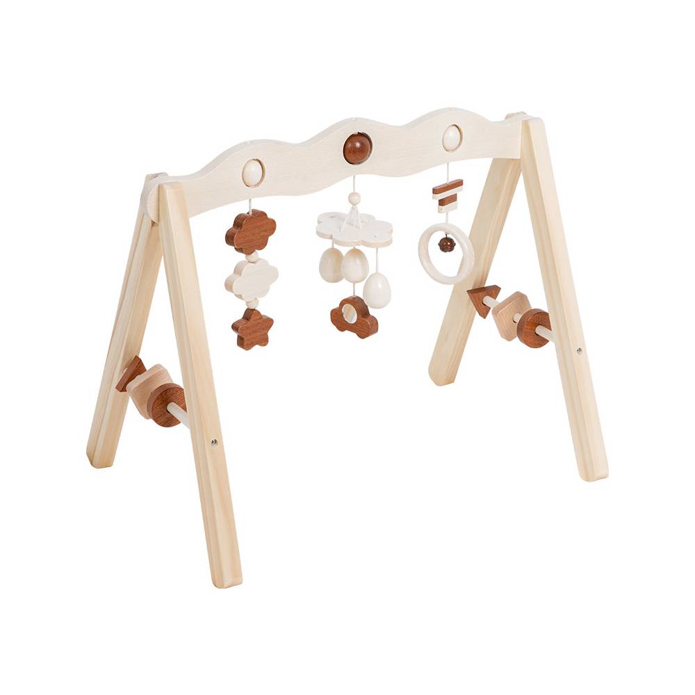 Montessori Wooden Baby Fitness Rack for Early Development, 3+ months