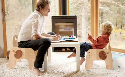 Höhenverstellbarer Kinderstuhl aus Holz für Kleinkinder Montessori