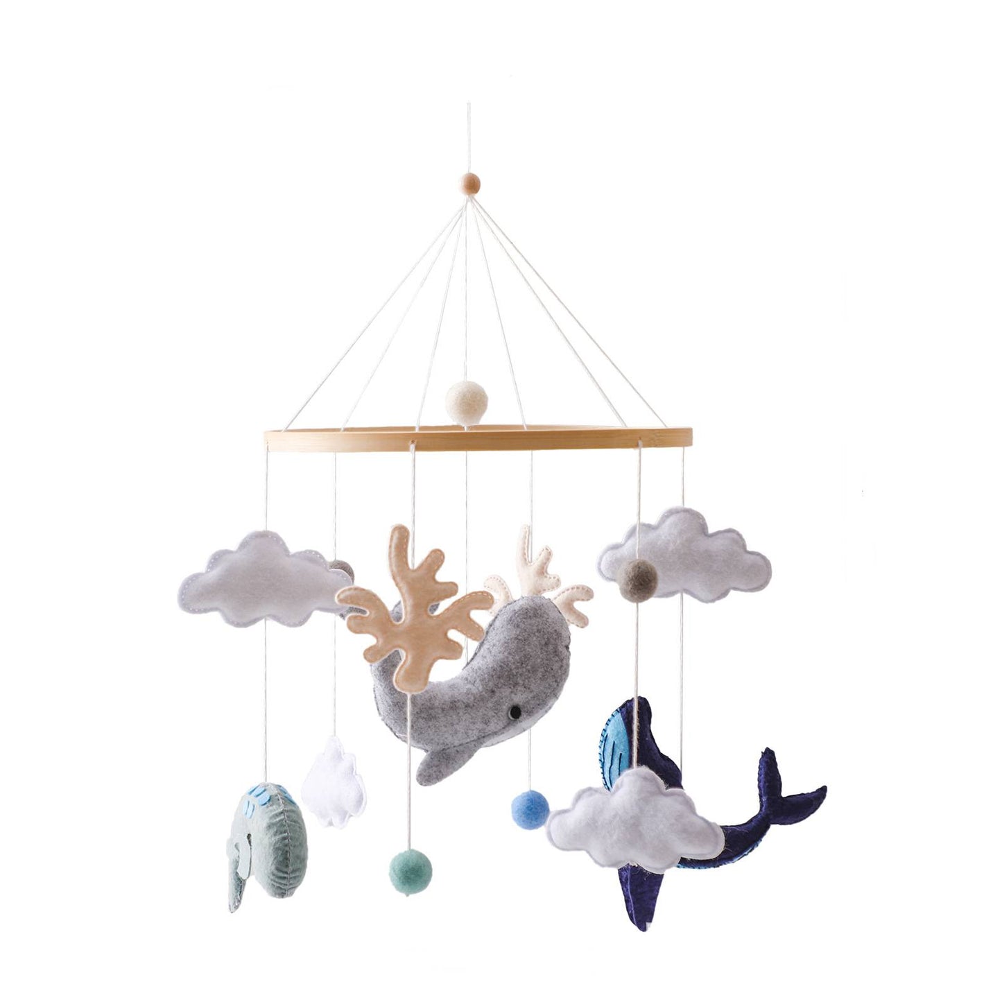 Montessori Baby Mobile aus Filz & Holz – für Babybett und Kinderzimmer