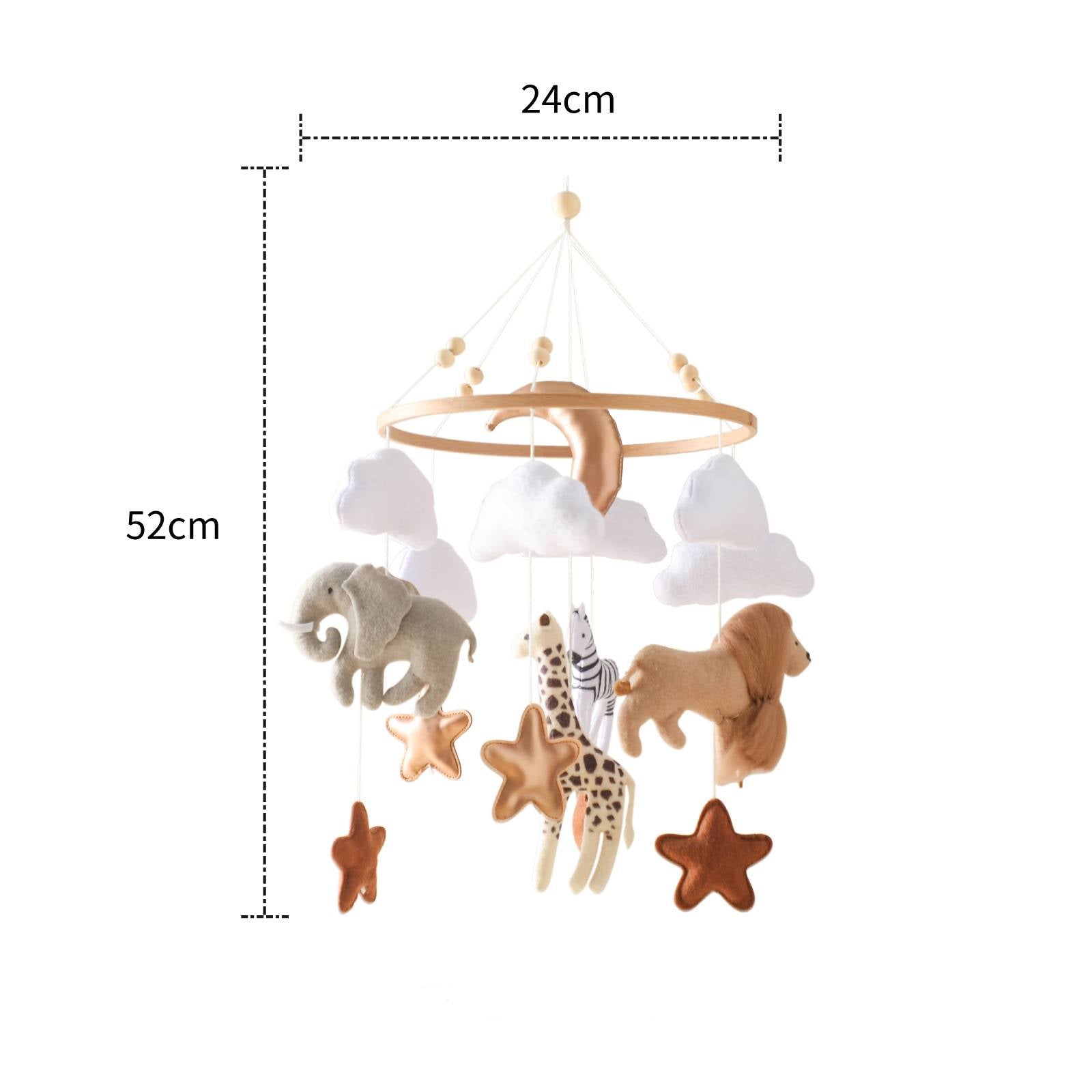 Montessori Baby Mobile aus Filz & Holz – für Babybett und Kinderzimmer