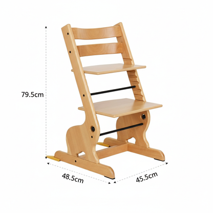 Montessori Hochstuhl aus Buchenholz – Kinderstuhl mit Tablett