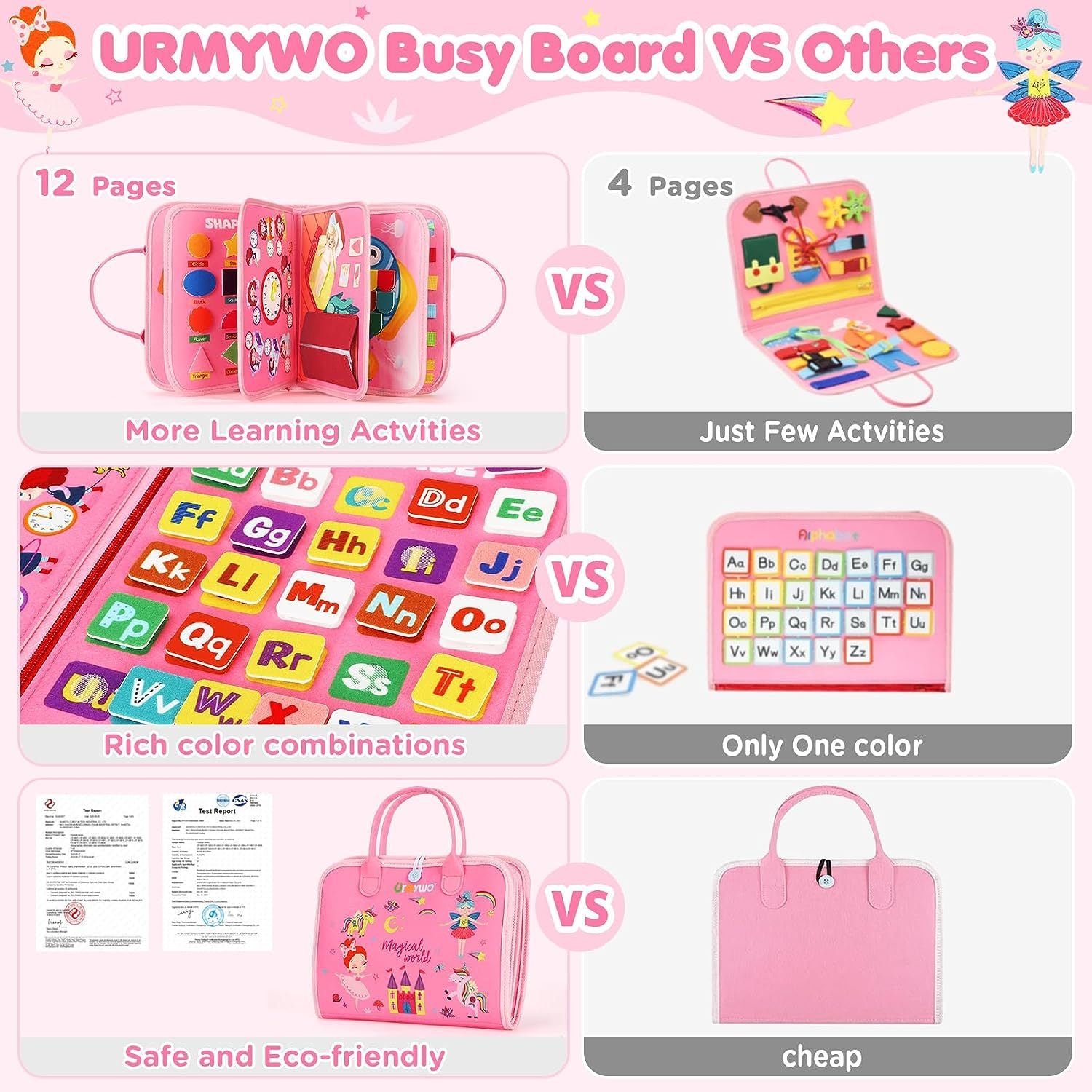 MontessoriLernwelt Busy Board 10-in-1 – Prinzessin, Anziehspiel & Bauernhof, Montessori Busy Book für Kinder 1–4 Jahre