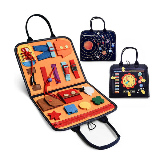 Montessori Busy Board/Quiet Book – Feinmotorik & Alltags-Training