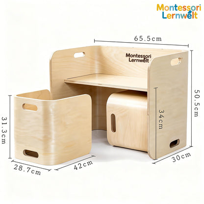 Gebogenes Holz ohne Schrauben oder Nägel verarbeitet