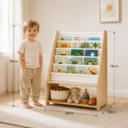 Holz Bücherregal im Montessori Stil für das Kinderzimmer