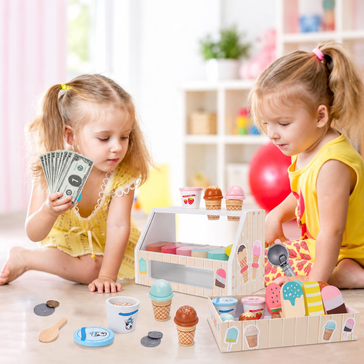 Holz Eisdiele Spielzeug für Kinder ab 3 Jahren