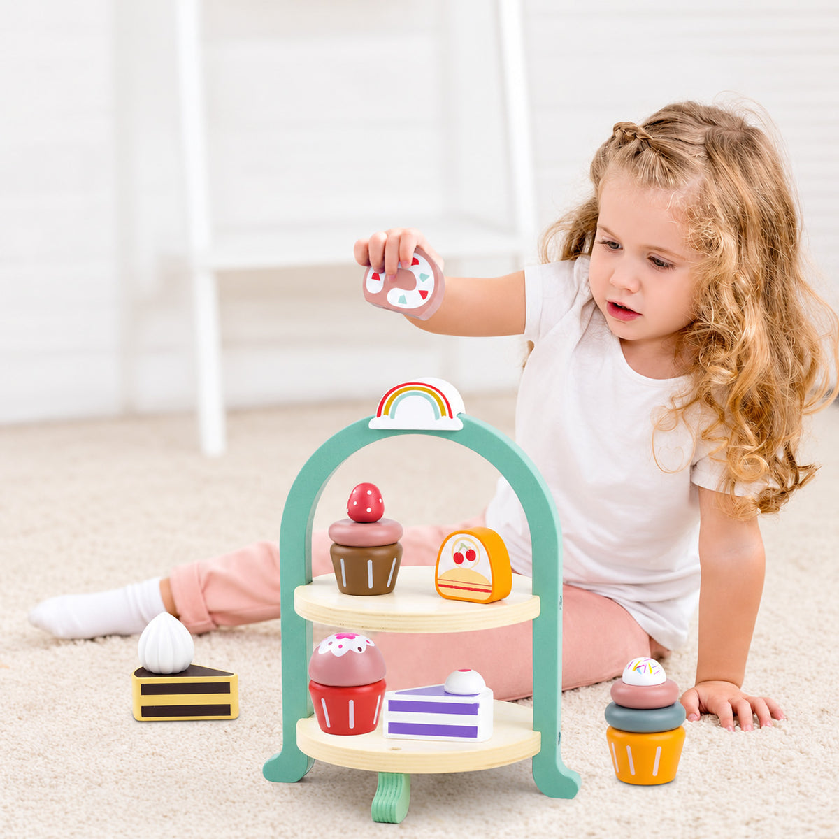 Holz Konditorei Spielzeug mit Kuchen und Cupcakes für Kinder