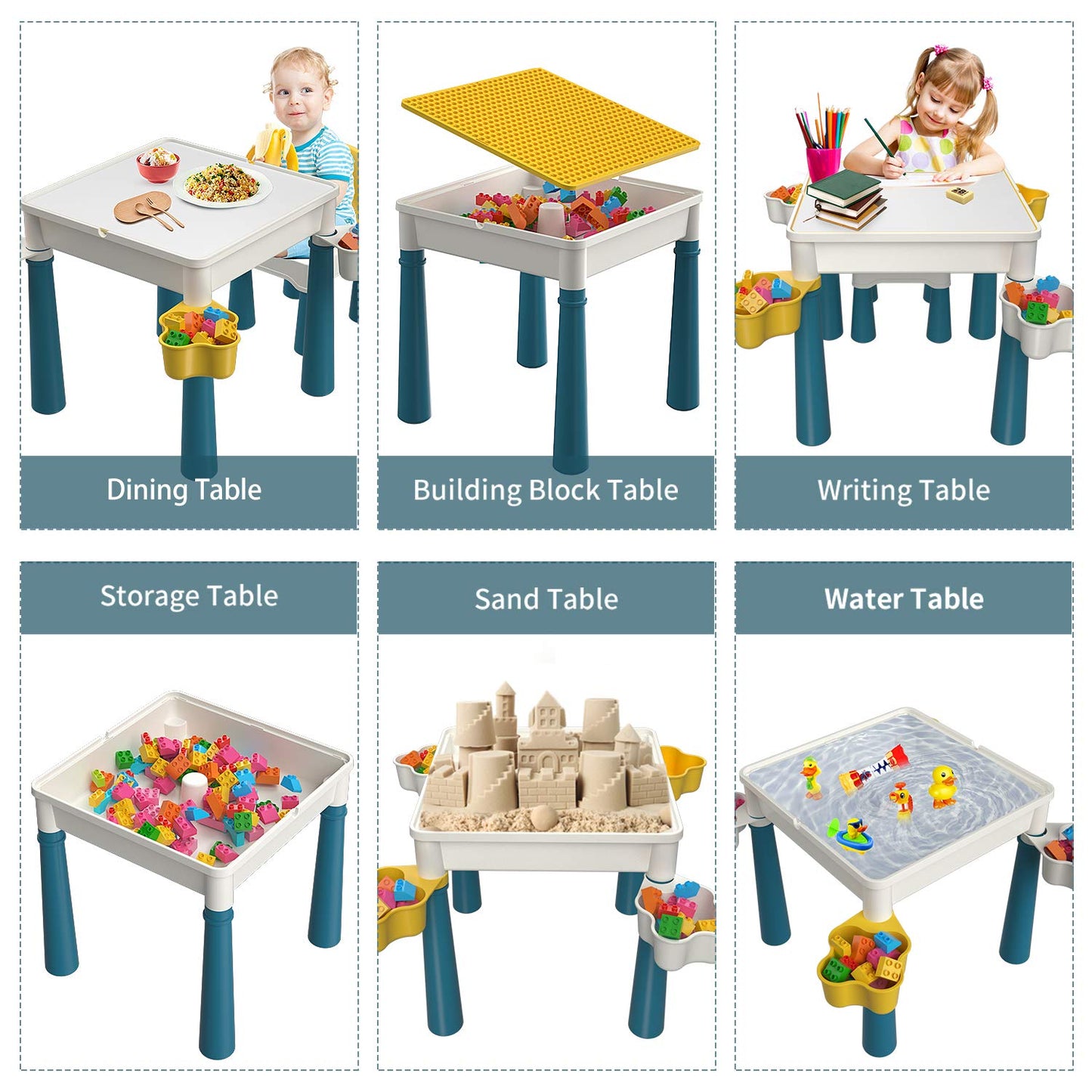 5-in-1 Multifunktionaler Spieltisch für Kinder – Kreativität und Ordnung im Kinderzimmer