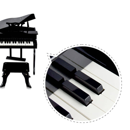 Kinder Klavier Holz schwarz mit Hocker 30 Tasten Spielzeug Klavier