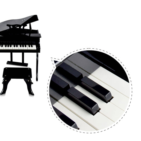 Kinder Klavier Holz schwarz mit Hocker 30 Tasten Spielzeug Klavier