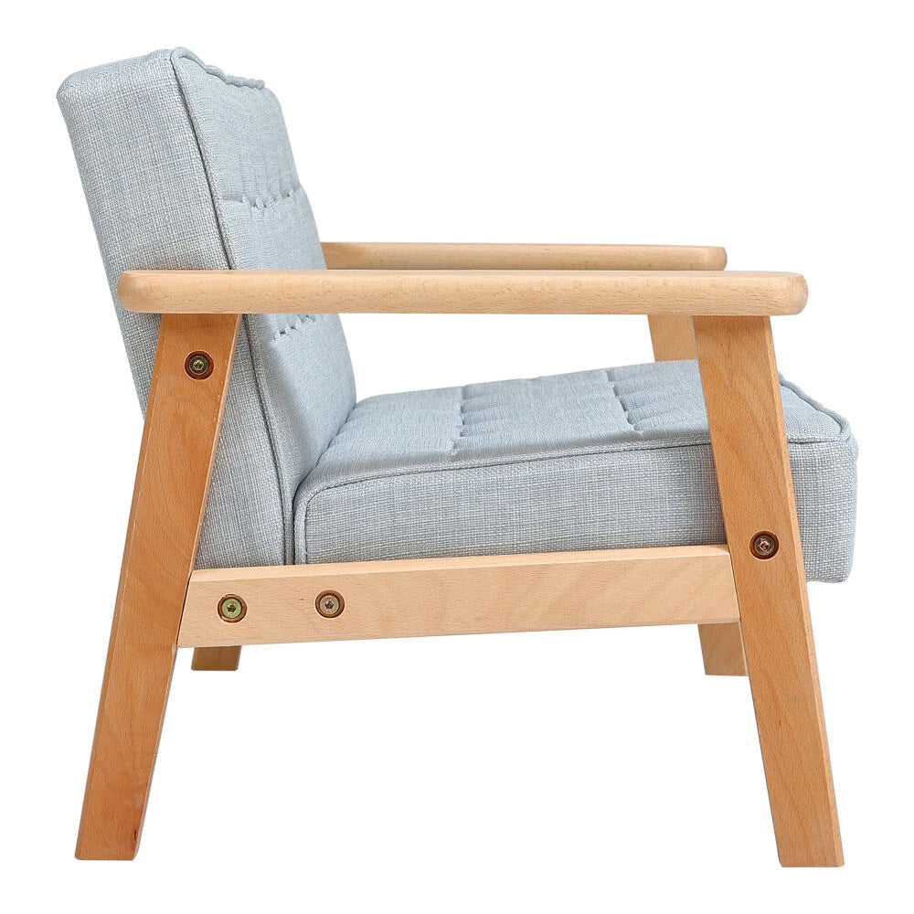 Kinder Sofa Holz Grau Blau Buchenholz Kindersessel 1 Sitzer 2 Sitzer Kinderzimmer Möbel