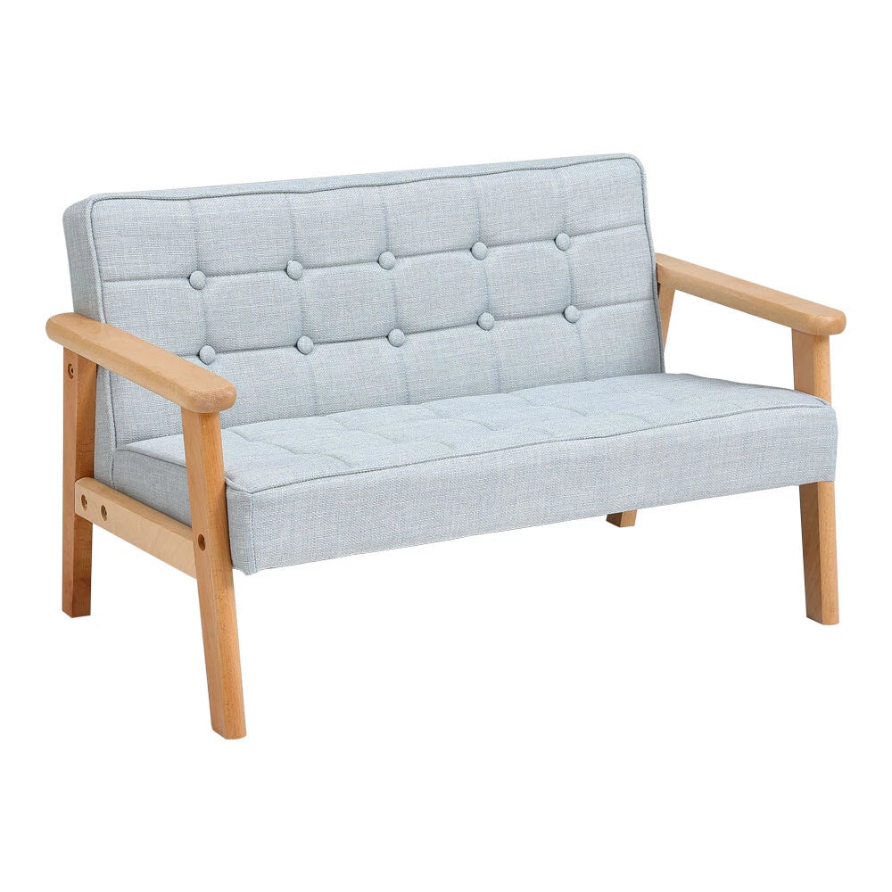 Kinder Sofa Holz Grau Blau Buchenholz Kindersessel 1 Sitzer 2 Sitzer Kinderzimmer Möbel