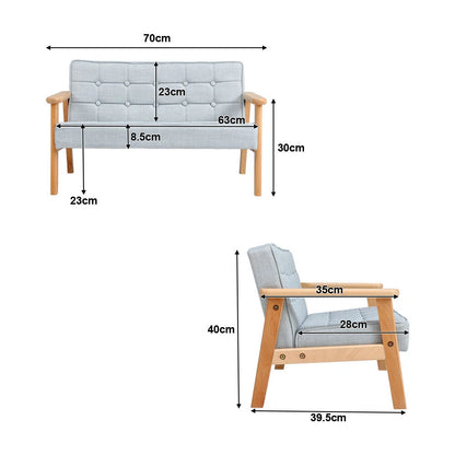 Kinder Sofa Holz Grau Blau Buchenholz Kindersessel 1 Sitzer 2 Sitzer Kinderzimmer Möbel