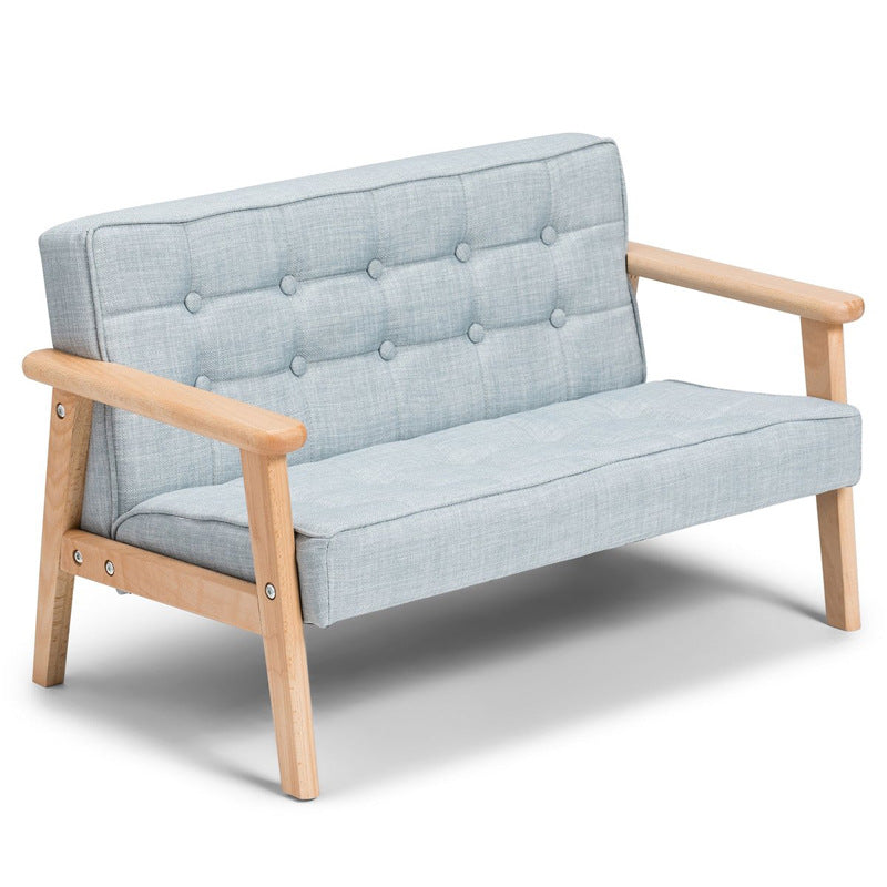 Kinder Sofa Holz Grau Blau Buchenholz Kindersessel 1 Sitzer 2 Sitzer Kinderzimmer Möbel