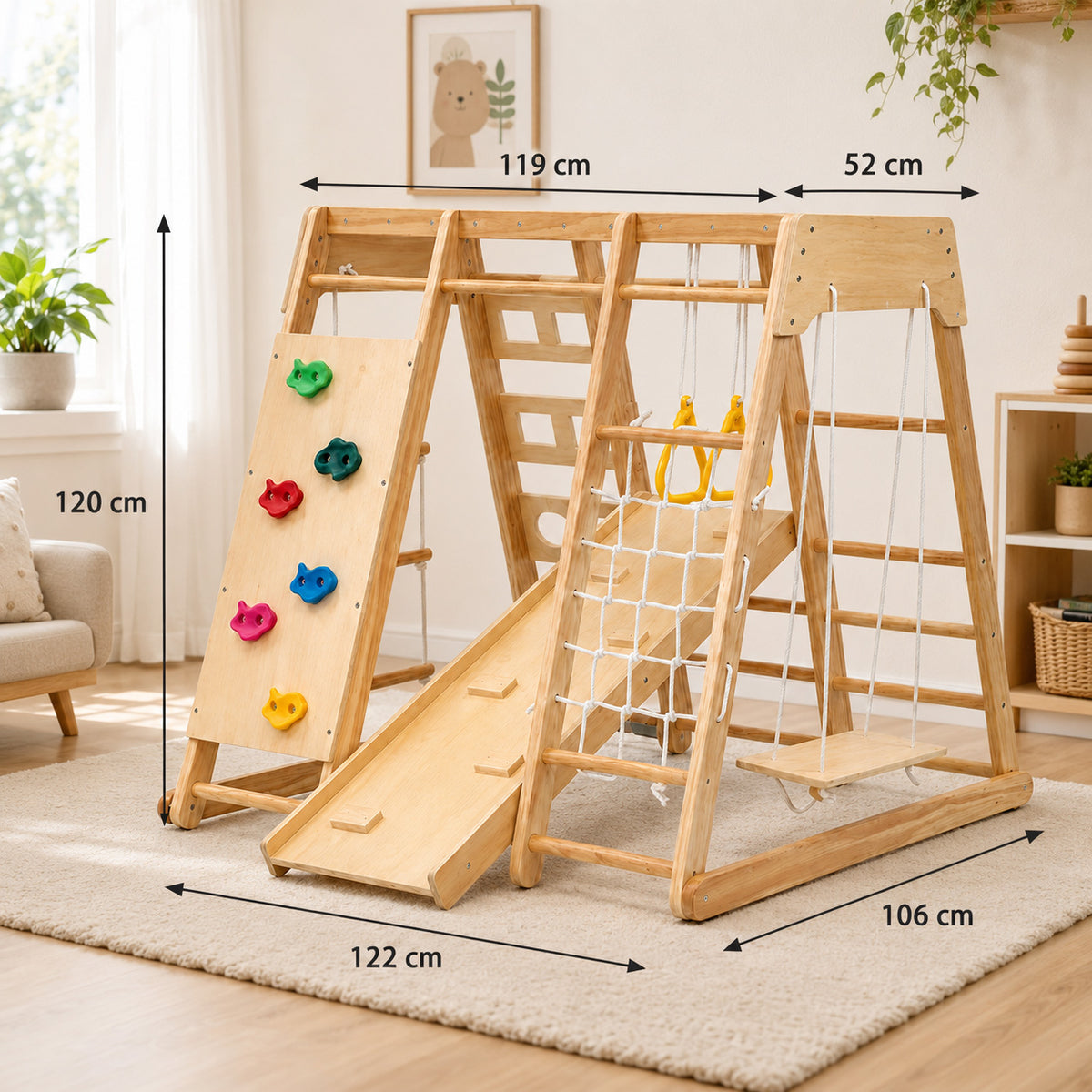 Maße des Montessori Klettergerüsts für Kinder