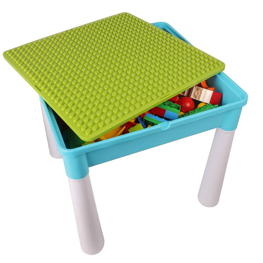 montessoriLernwelt Lego Tisch mit Aufbewahrung, praktischer Spieltisch für Kinder