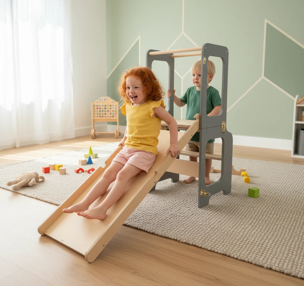 4-in-1 Lernturm umgebaut zum Kindertisch