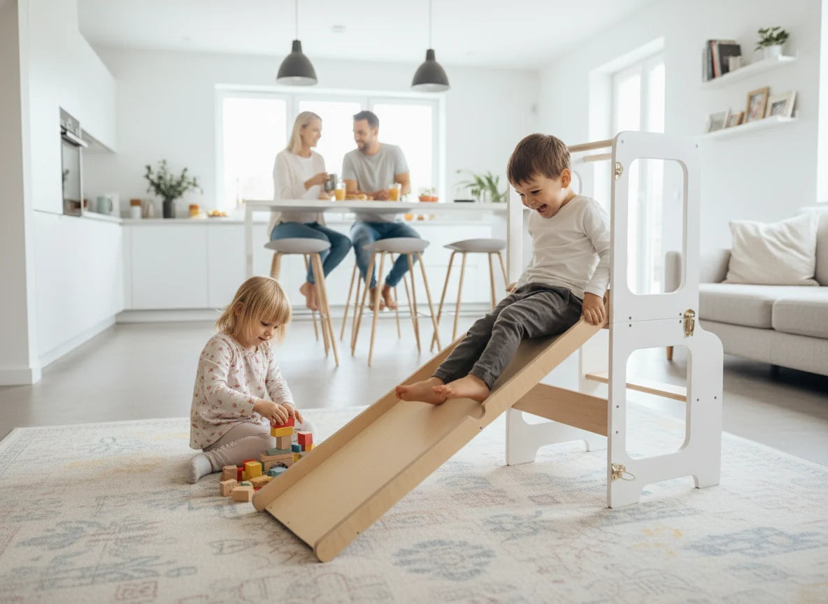 Montessori Lernturm mit Maltafel für kreative Kinder