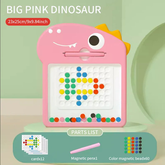Montessori Magnetische Zeichenplatte Rosa Dinosaurier Groß – Motorik- und Lernspielzeug für Kinder