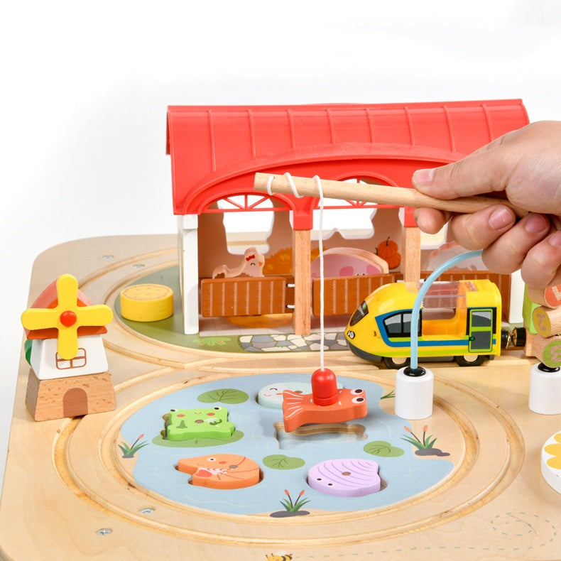 Der ultimative 9-in-1 Holz-Aktivitätstisch | All-in-One Lernzentrum für Kleinkinder