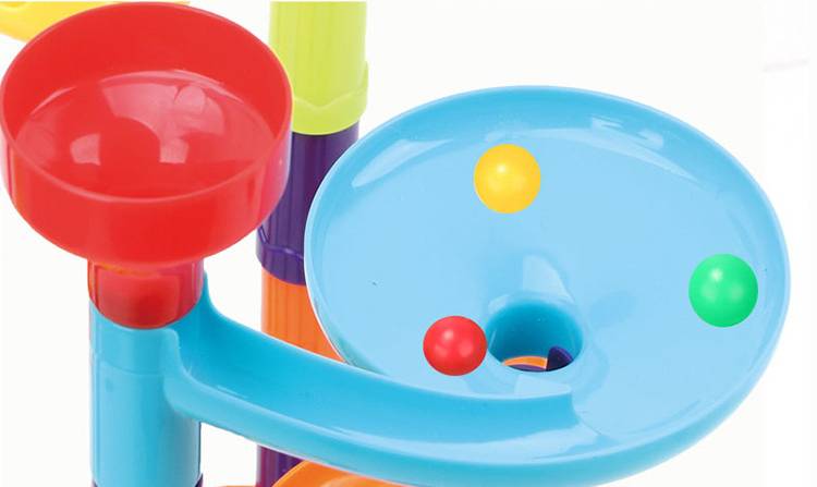 MontessoriLernwelt Kugelbahn-Bausteine Set – Murmelbahn Bauset 76–268 Teile für Kinder ab 3 Jahren, kompatibel mit Groß-Baustein-Systemen