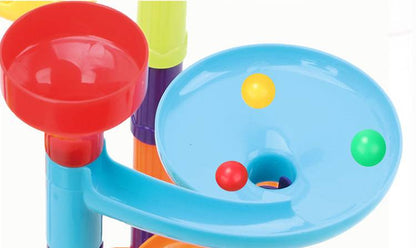 MontessoriLernwelt Kugelbahn-Bausteine Set – Murmelbahn Bauset 76–268 Teile für Kinder ab 3 Jahren, kompatibel mit Groß-Baustein-Systemen