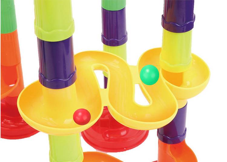 MontessoriLernwelt Kugelbahn-Bausteine Set – Murmelbahn Bauset 76–268 Teile für Kinder ab 3 Jahren, kompatibel mit Groß-Baustein-Systemen