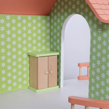 Grande maison de poupée en bois – maison de jeu ouverte avec balcon et 3 étages