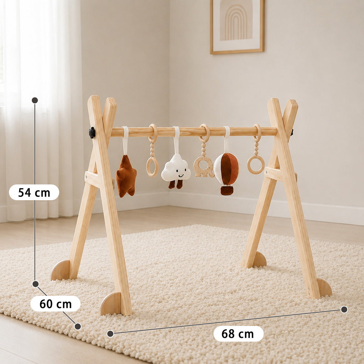 Montessori-babygymnastik i træ