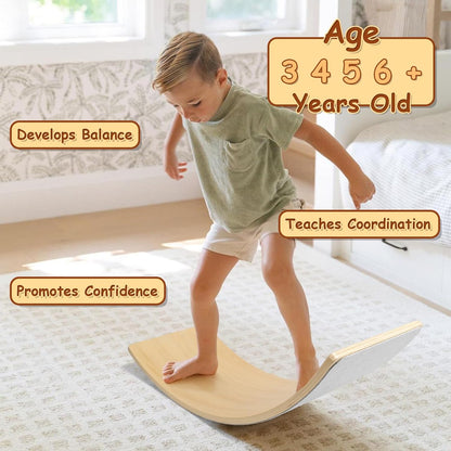 Montessori Balance Board aus Holz – Wackelbrett für Kinder