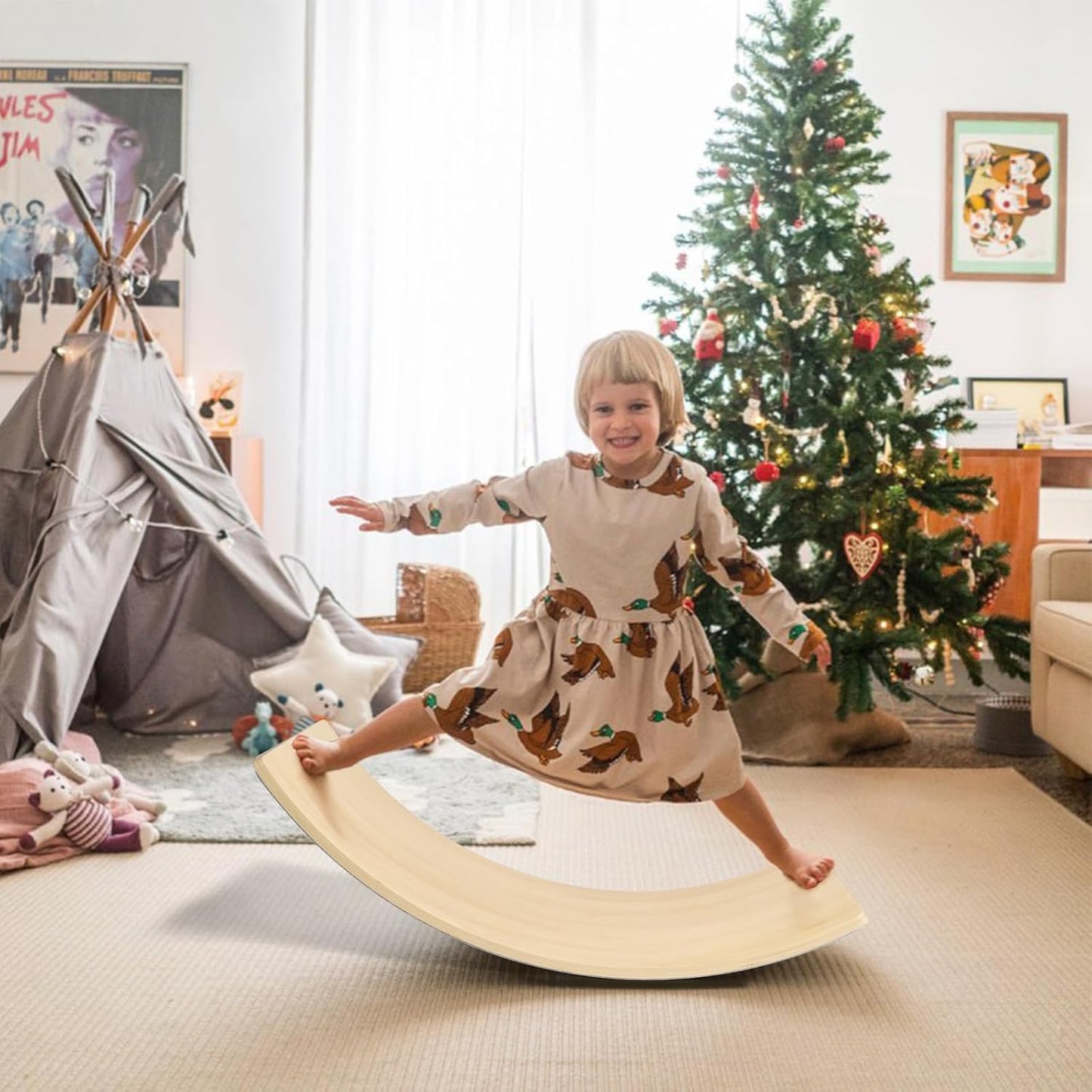 Montessori Balance Board aus Holz – Wackelbrett für Kinder