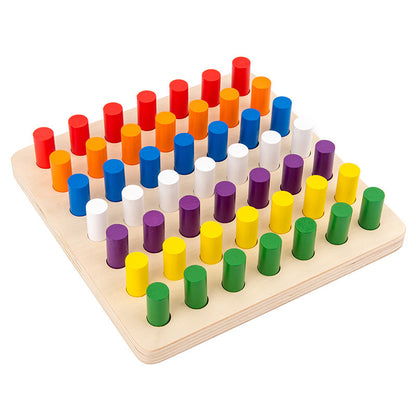 Montessori Steckspiel Holz Kinder Farben sortieren Motorikspiel Konzentration Lernspielzeug
