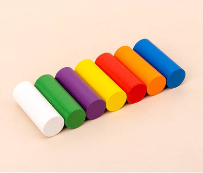 Montessori Steckspiel Holz Kinder Farben sortieren Motorikspiel Konzentration Lernspielzeug
