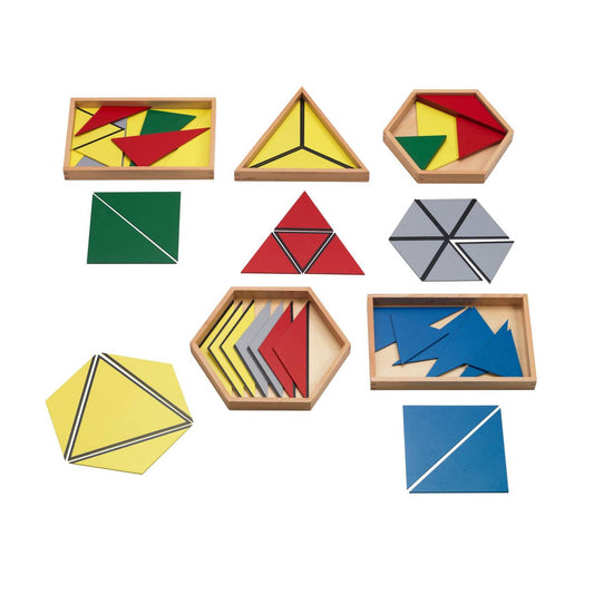 MontessoriLernwelt Konstruktive Dreiecke – 5 Sets farbige Geometrie-Dreiecke für Kinder