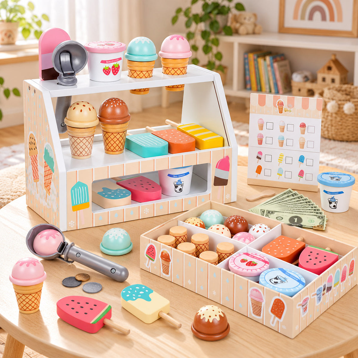 Montessori Holzspielzeug Eisdiele für das Kinderzimmer