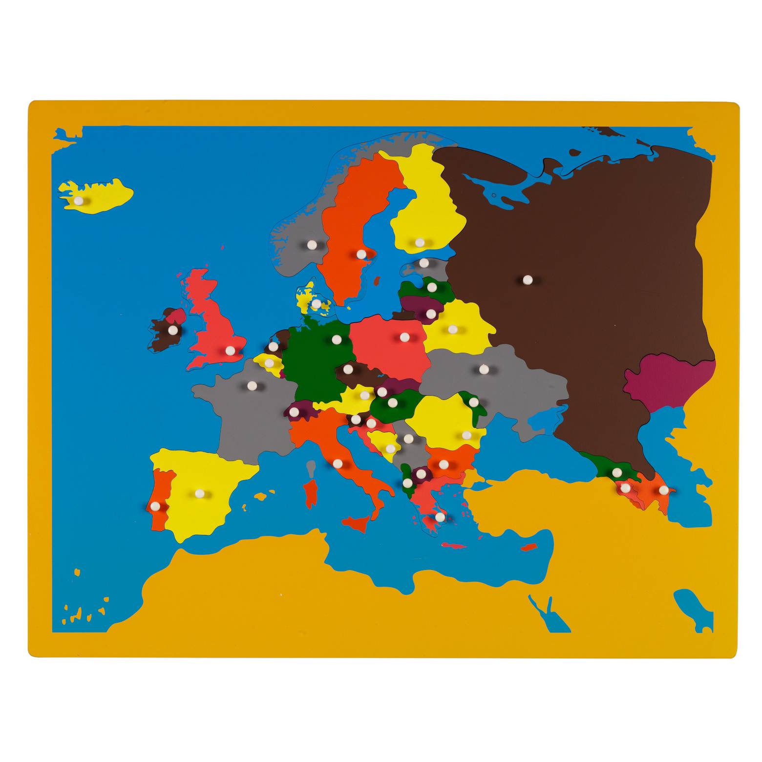 MontessoriLernwelt Europapuzzle Holz – Montessori Lernspiel Geografie Karte Europa für Kinder